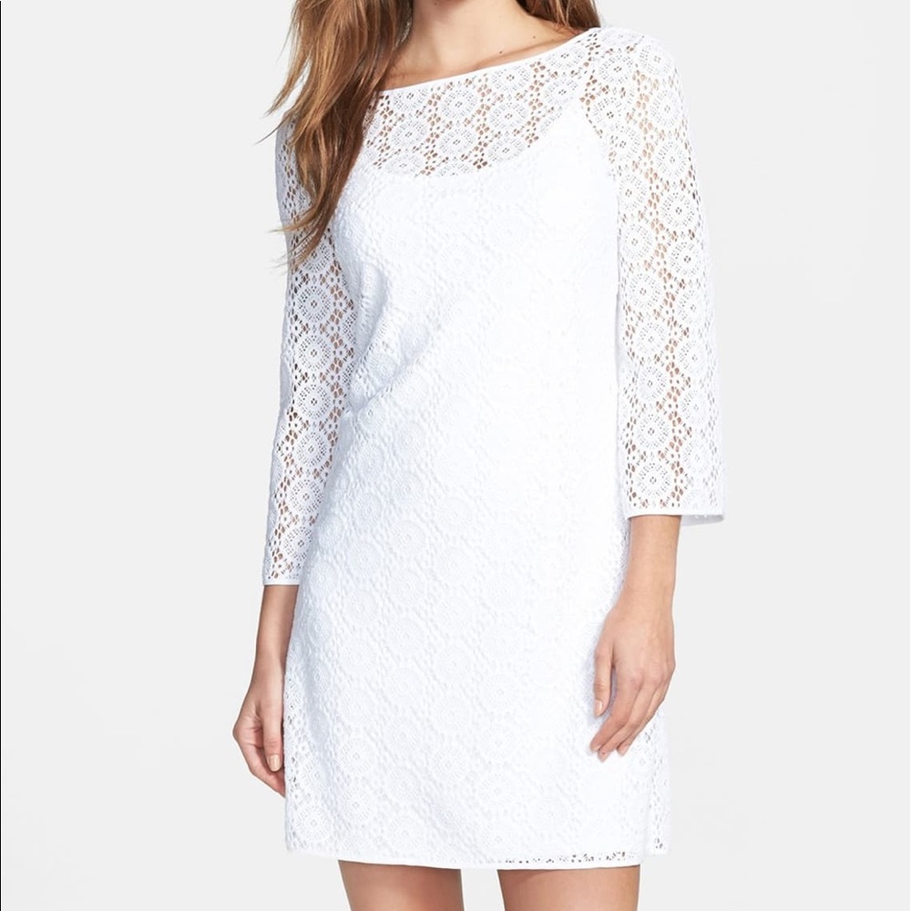 NEW Lilly Pulitzer white lace shift dress